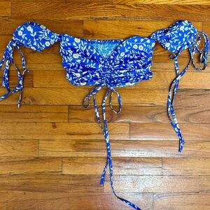 Vici Blue Floral Crop Top